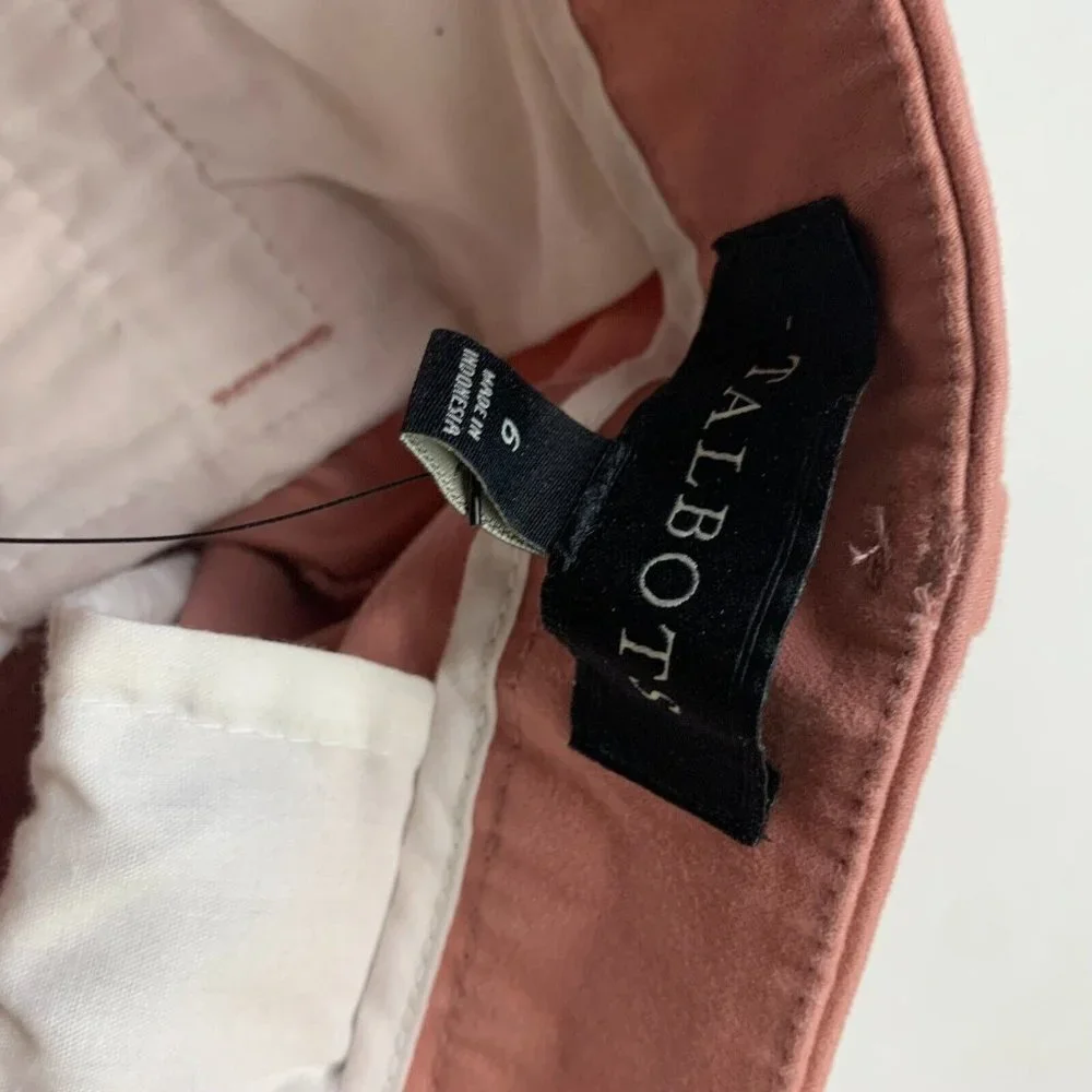 Talbots Womens Chino Pants Orange Size 6 Tapered Leg Flat Front Slash Pocket - Picture 4 of 8